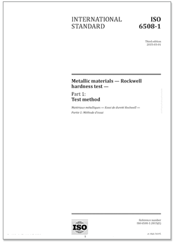 ISO 6508-1:2015 《金属材料 洛氏硬度试验 第1部分：试验方法》国际标准（英文版）