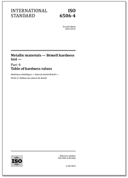 ISO 6506-4:2014《金属材料 布氏硬度试验 第4部分：硬度值表》国际标准（英文版）