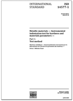 ISO 14577-1:2015 《金属材料 硬度和材料参数的仪器化压痕试验 第1部分：试验方法》国际标准（英文版）