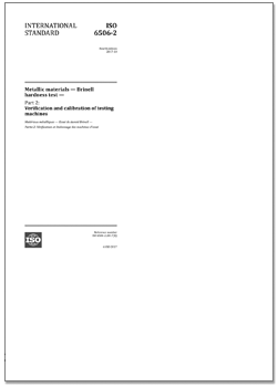 ISO 6506-2: 2017《金属材料 布氏硬度试验 第2部分：硬度计的检验与校准》国际标准（英文版）